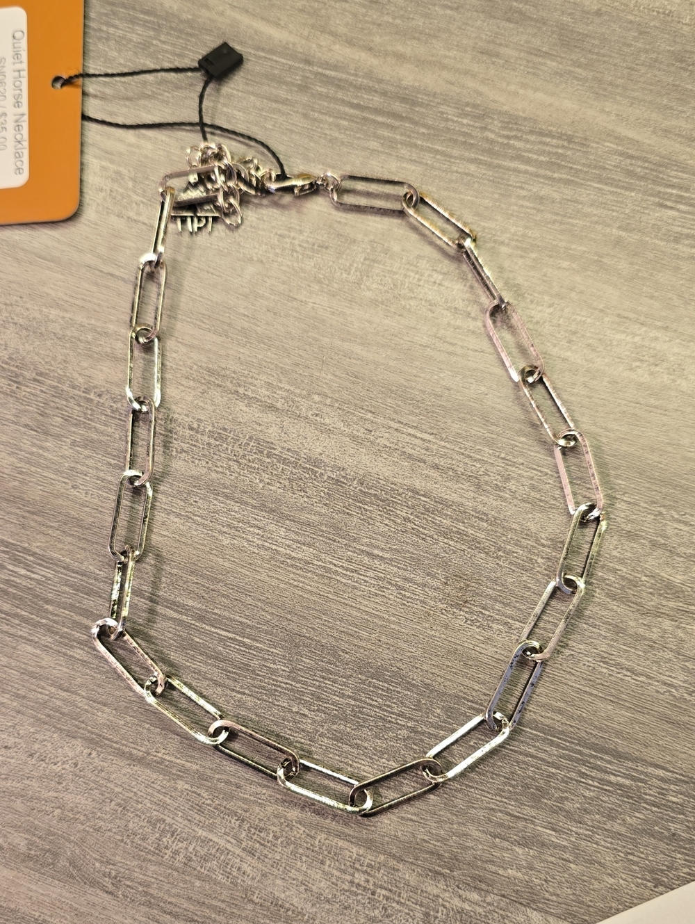 Rodeo Quincy Silver Paperclip Chain Necklace - Women Jewelry